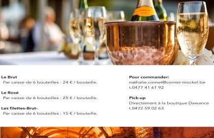 Vente de champagne brut et rosé.